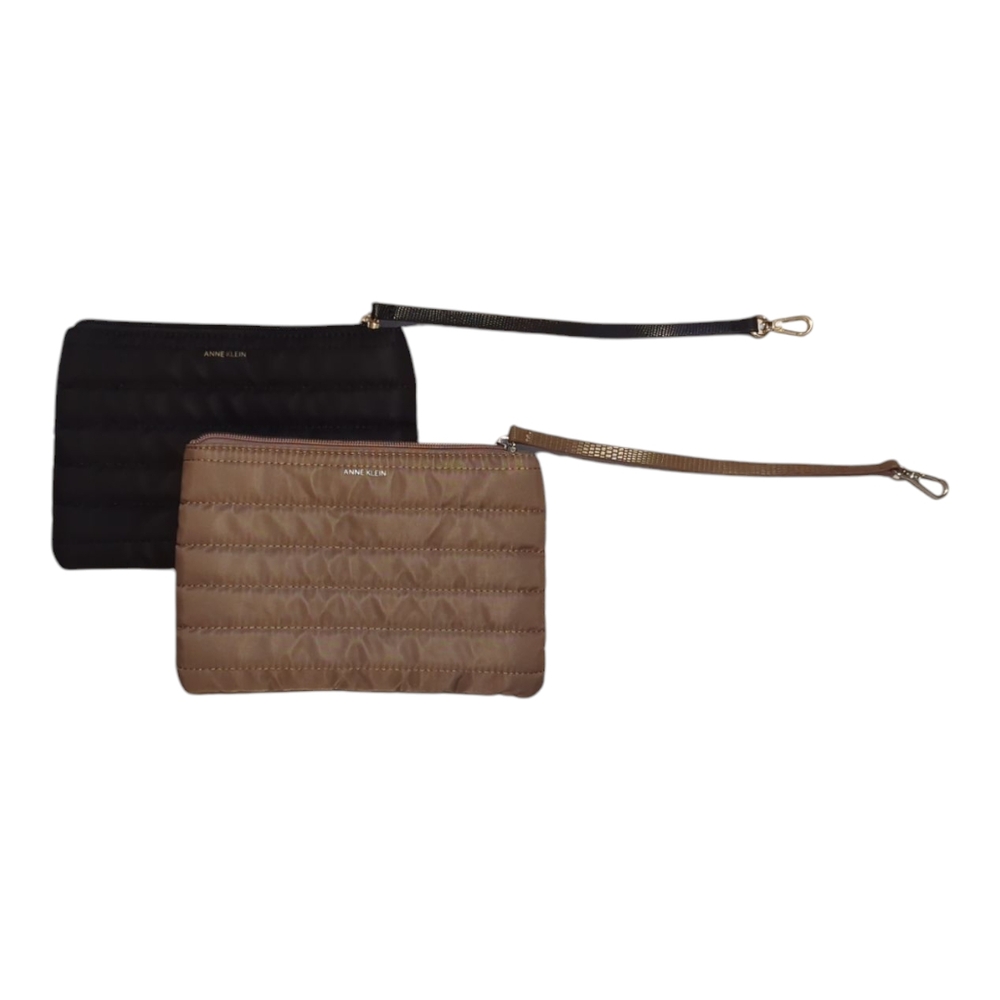 Bundle (2) Anne Klein Black and Tan Wristlet Set - Like New
